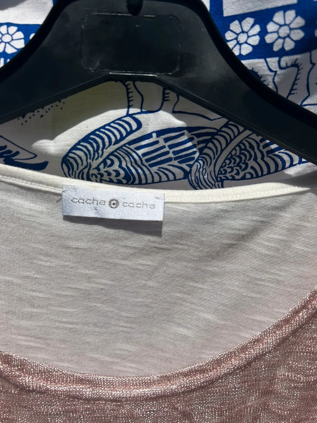 T shirt rosa e branco 34/XS cache cache muito bom estado feminino – photo 3